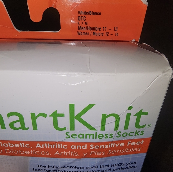 2 pairs, NEW Smart Knit Diabetic knit seamless socks, Men's or Womens LARGE, - Picture 4 of 8